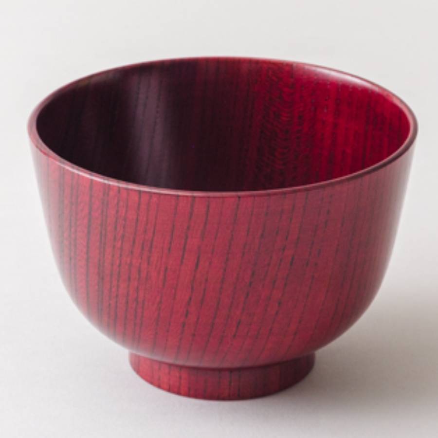 ＜漆芸 文平堂＞深椀 けやき　赤すり