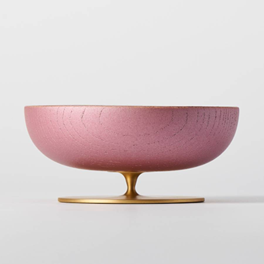 ＜浅田漆器工芸＞もてなしグラス　Round　シルキーピンクナチュラル