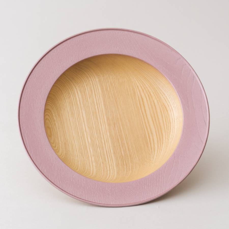 ＜浅田漆器工芸＞栓　うつろいウッドプレート　シルキーピンク