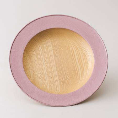 ＜浅田漆器工芸＞栓　うつろいウッドプレート　シルキーピンク