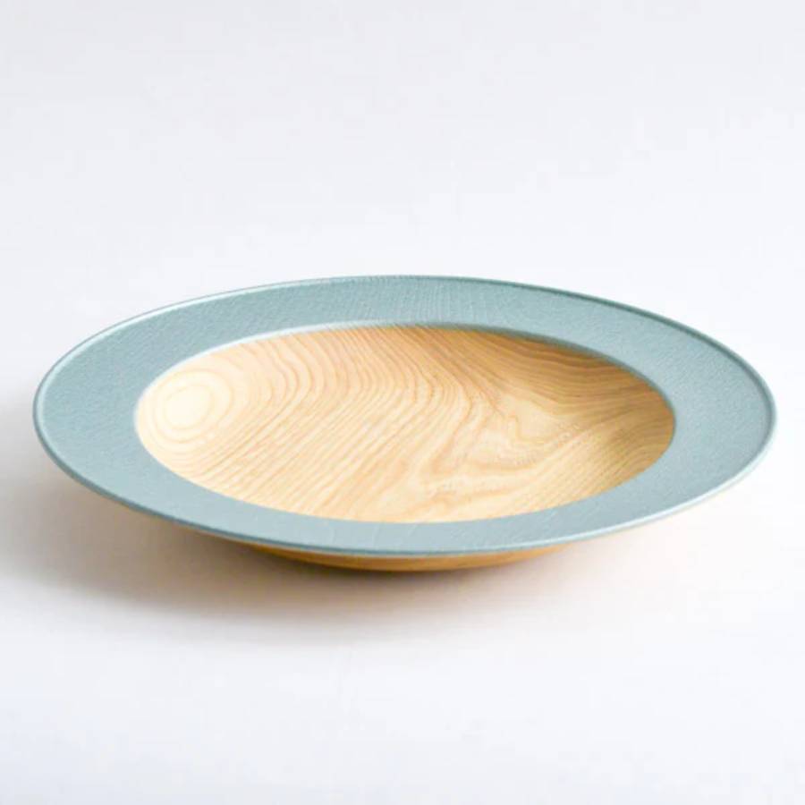 ＜浅田漆器工芸＞栓　うつろいウッドプレート　グリーンパール