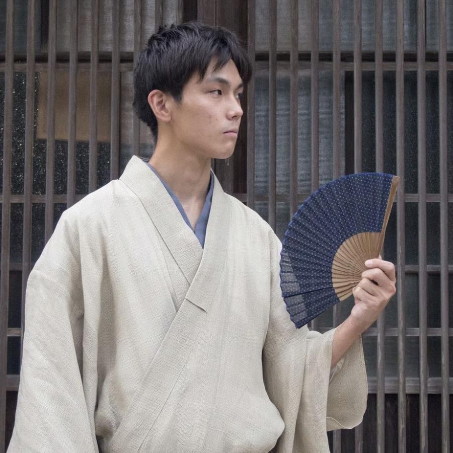 <能登上布 YAMAZAKI NOTOJOFU>扇子/ 十字絣 肌×1個