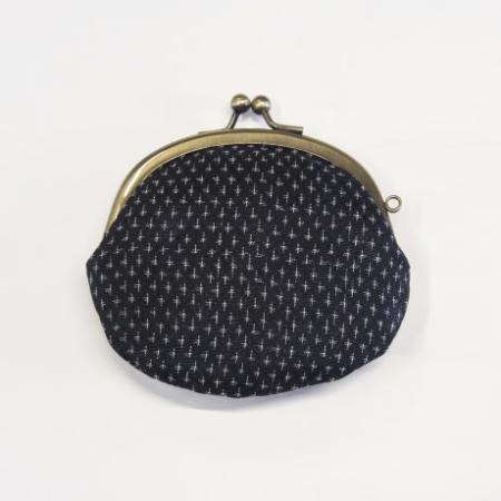 <能登上布 YAMAZAKI NOTOJOFU>がま口 / 蚊絣(色お任せ)×1個