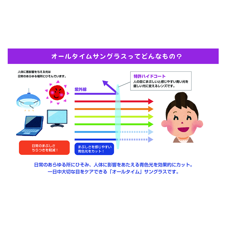 ＜乾レンズ＞オールタイムサングラス　チタンＦ　ピンク（スモールサイズ）