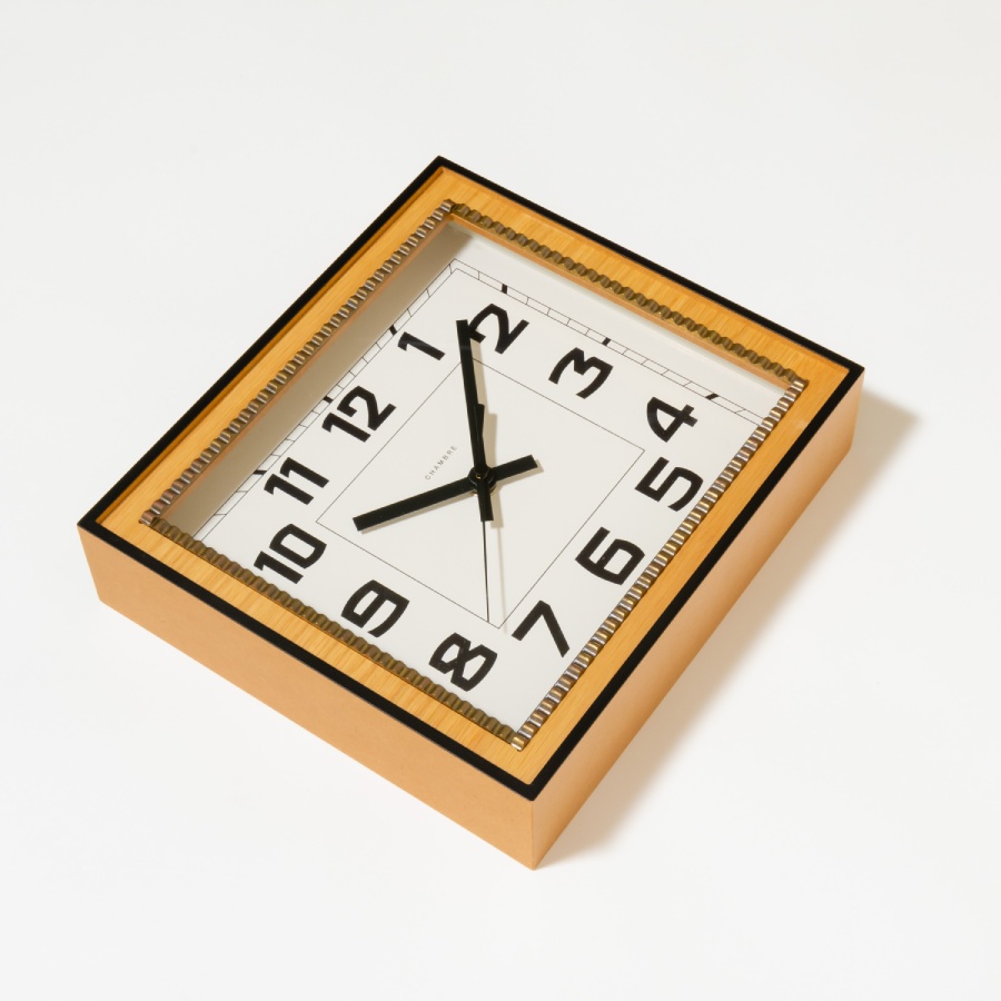 ＜Chambre＞BRASS RECTANGLE CLOCK　オーク