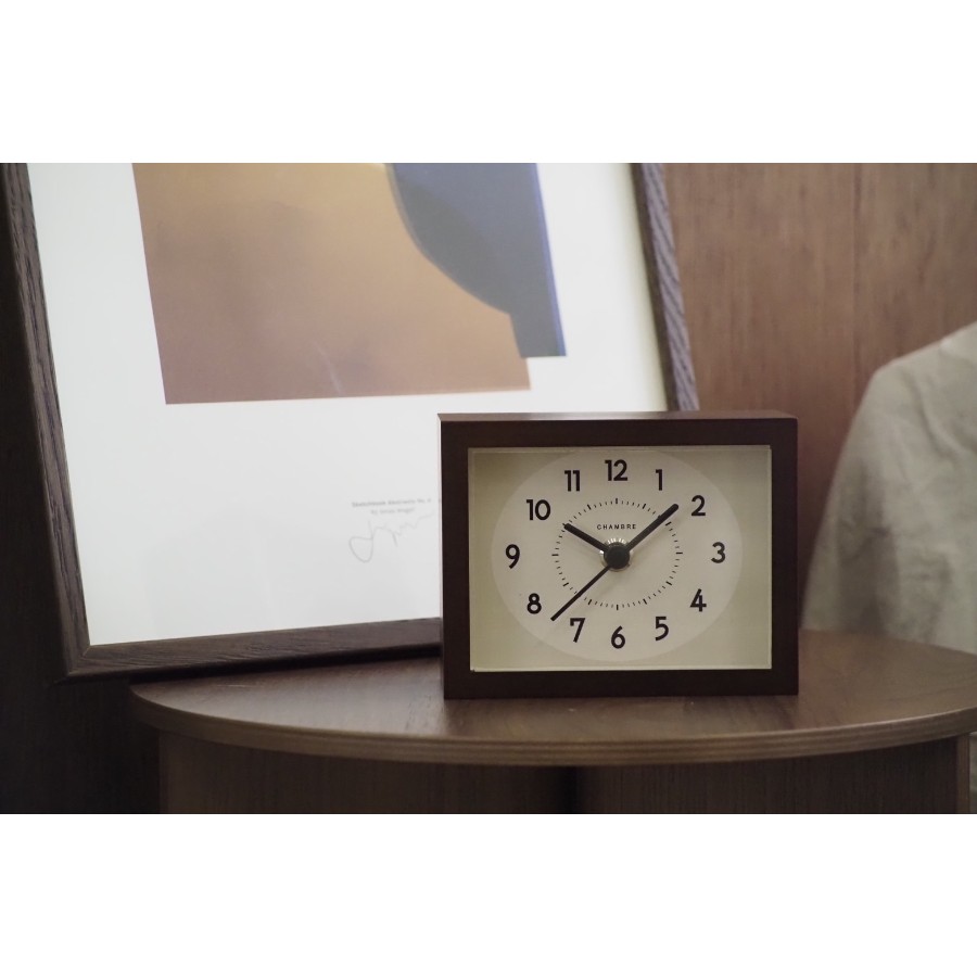 ＜Chambre＞ひのきの置き時計　ダークブラウン
