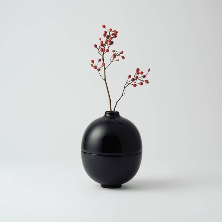 ＜土直漆器＞Keshiki 花の椀　朱