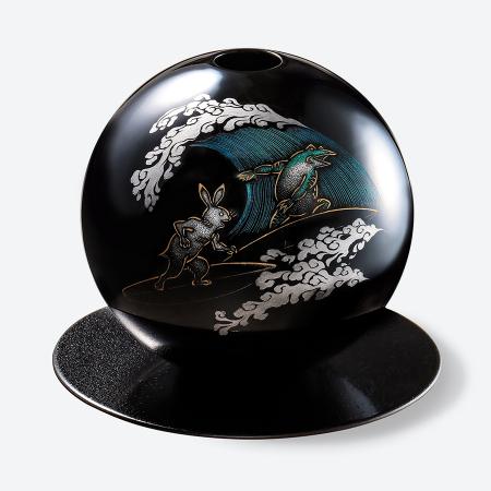 ＜丸山久右衛門商店＞沈金丸型花器　夏