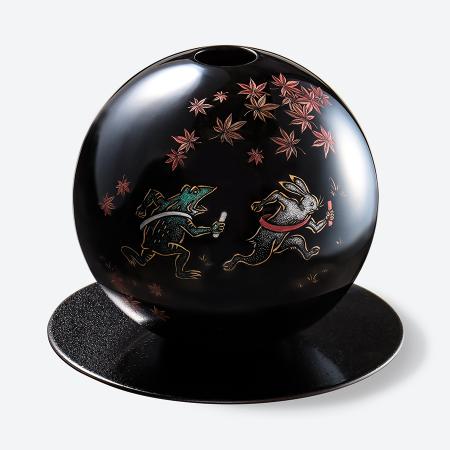 ＜丸山久右衛門商店＞沈金丸型花器　秋