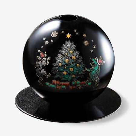 ＜丸山久右衛門商店＞沈金丸型花器　冬