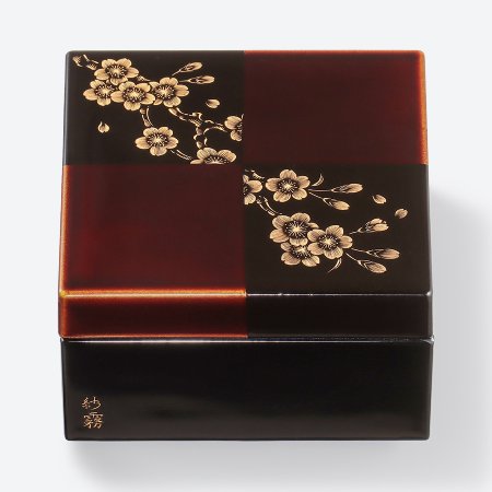 ＜丸山久右衛門商店＞沈金白檀市松　小箱　桜