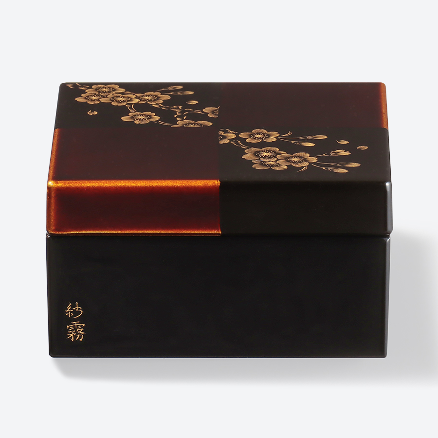 ＜丸山久右衛門商店＞沈金白檀市松　小箱　桜
