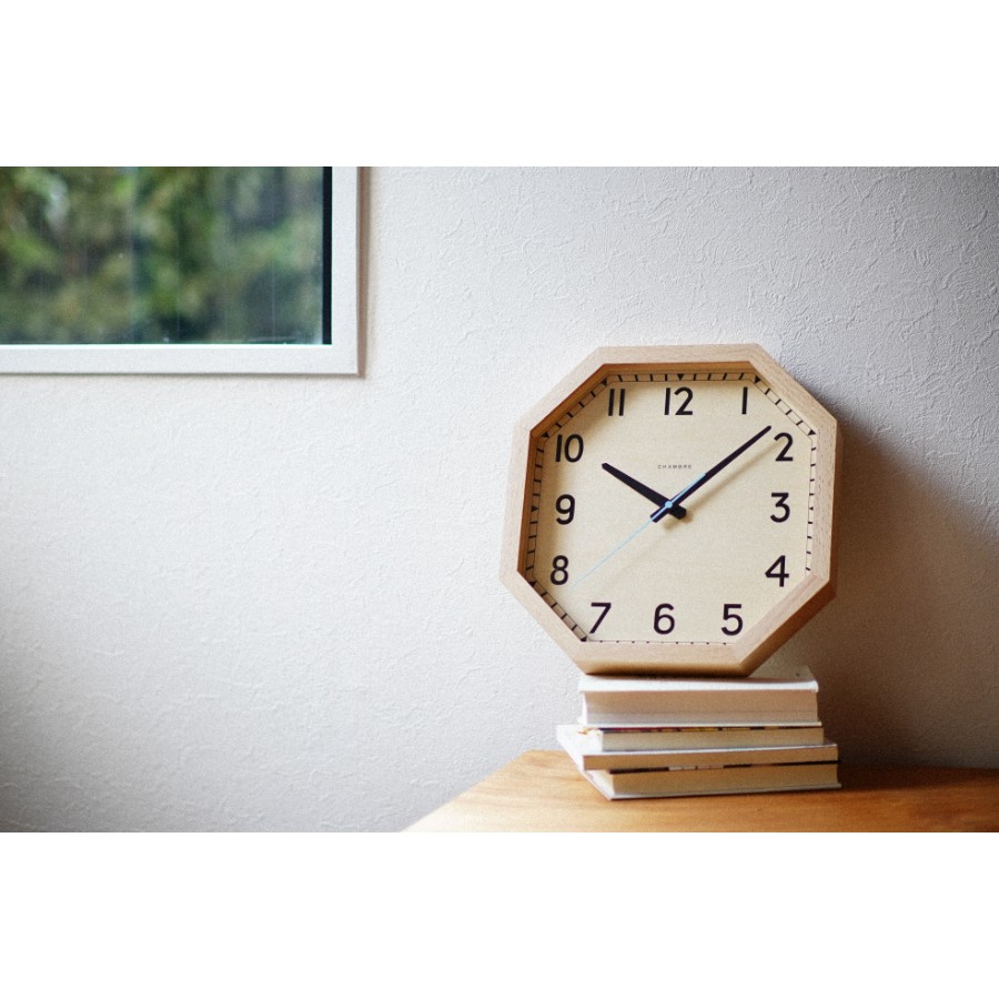 ＜Chambre＞OCTAGON CLOCK NATURAL