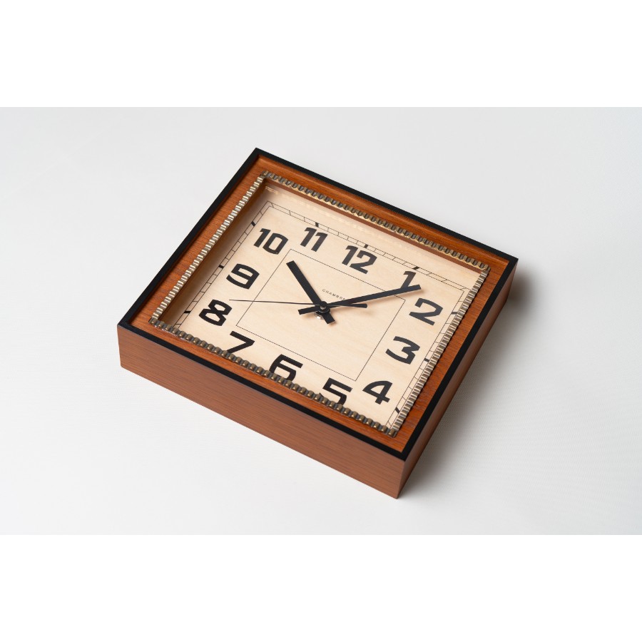 <Chambre>BRASS RECTANGLE CLOCK -Solid- CAFE BROWN