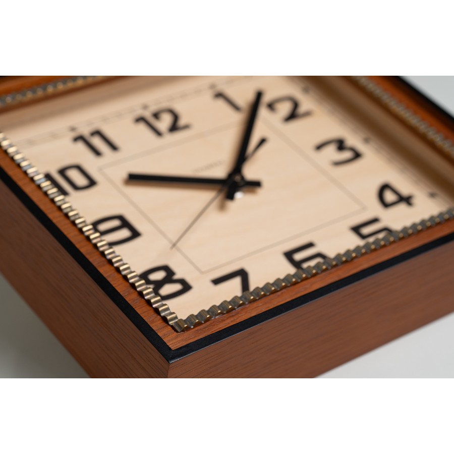 <Chambre>BRASS RECTANGLE CLOCK -Solid- CAFE BROWN