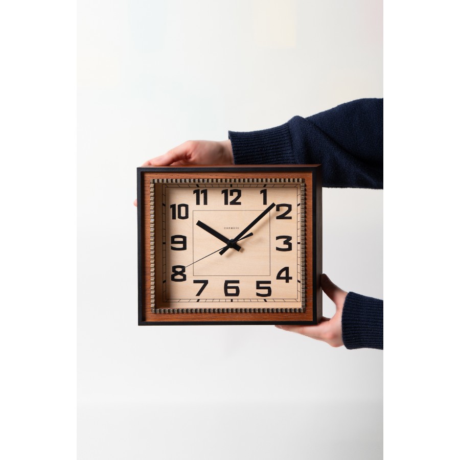 <Chambre>BRASS RECTANGLE CLOCK -Solid- CAFE BROWN