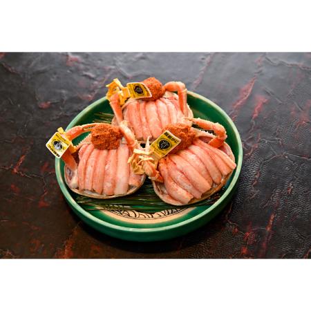 ＜越前 蟹の本陣＞越前甲羅盛り 浜茹で【せいこがに 大】3杯セット90g前後×3 ※甲羅の重さは含みません