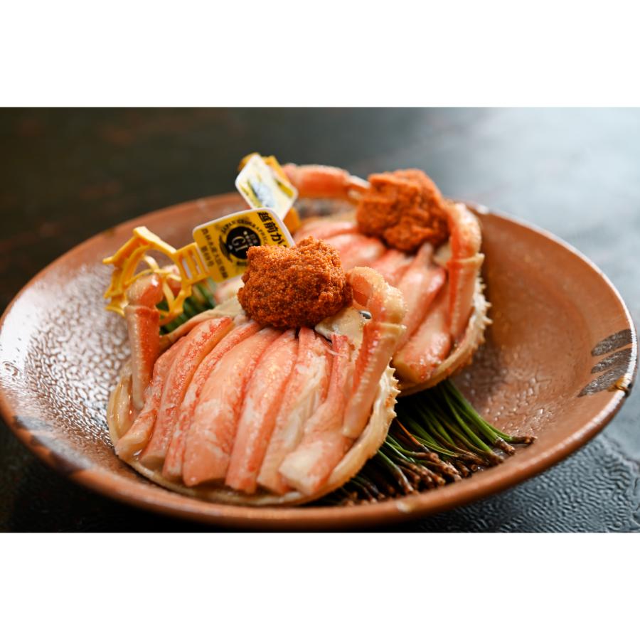 <越前 蟹の本陣>越前甲羅盛り 浜茹で【せいこがに 大】2杯セット90g前後×2 ※甲羅の重さは含みません