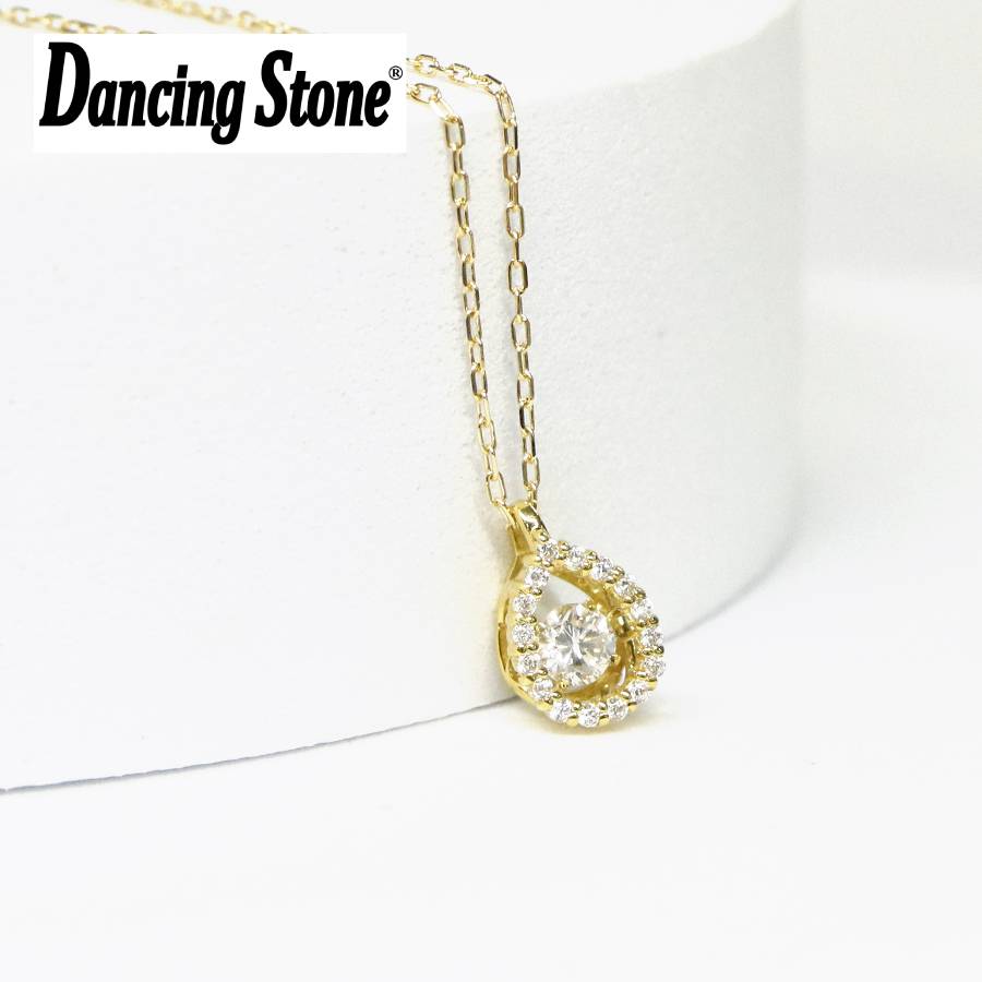 ＜Crossfor＞ダンシングストーン/１８金ダイヤモンドドロップペンダント　＊ダイヤモンド0.1ct　PD-0002