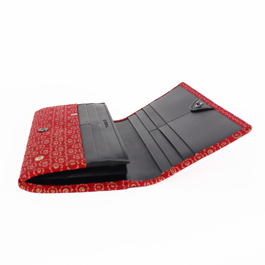 ＜印傳屋 上原勇七＞甲州印傳　印傳屋上原勇七　束入れ　赤×白　夢ひつじ