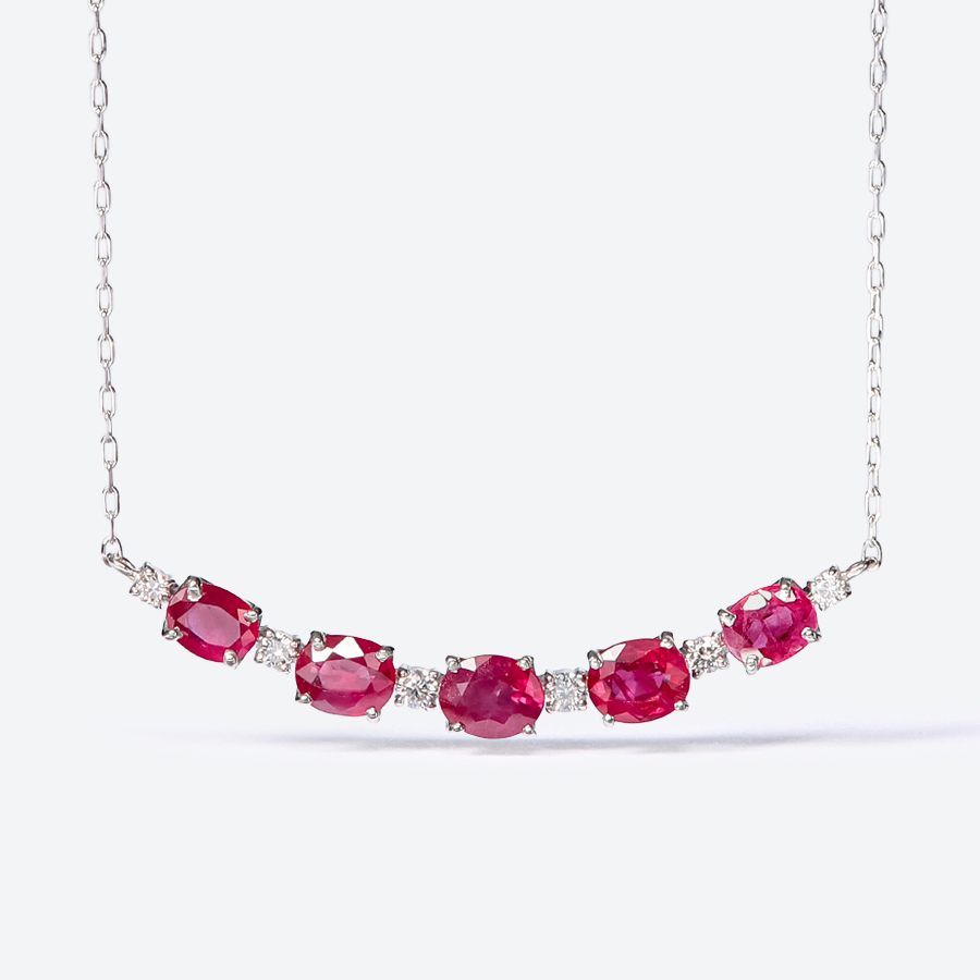 <GOKO>83925 PT900 ルビー ネックレス