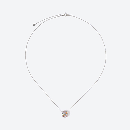 ＜GOKO＞85381 PT950 マルチカラーストーン ペンダントネックレス