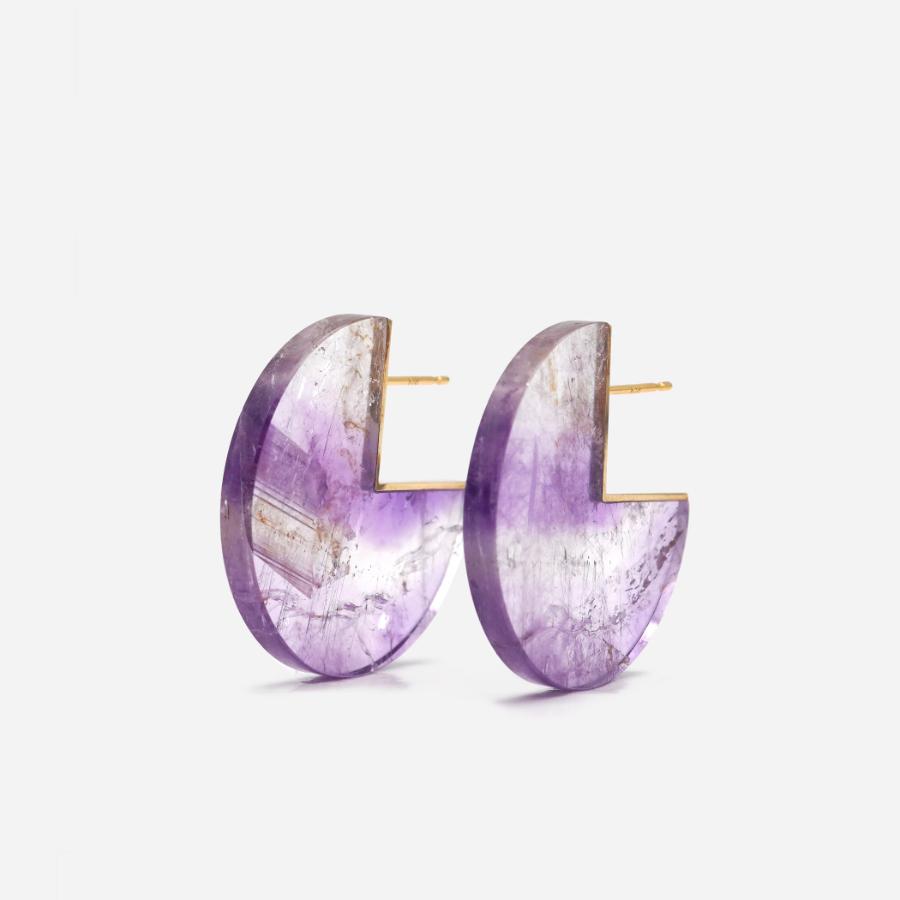 ＜januka/ヤヌカ＞SLICE EARRINGS AMETHYST（ピアス）