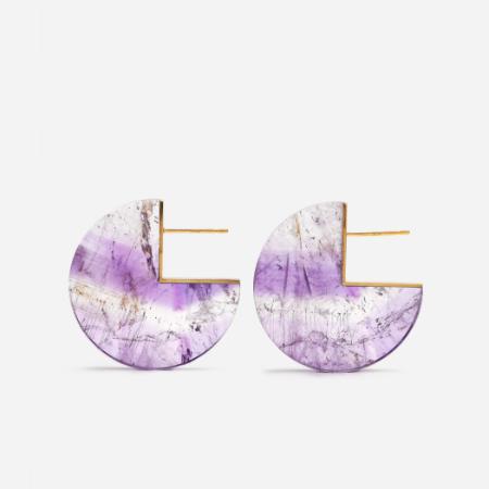 ＜januka/ヤヌカ＞SLICE EARRINGS AMETHYST（ピアス）