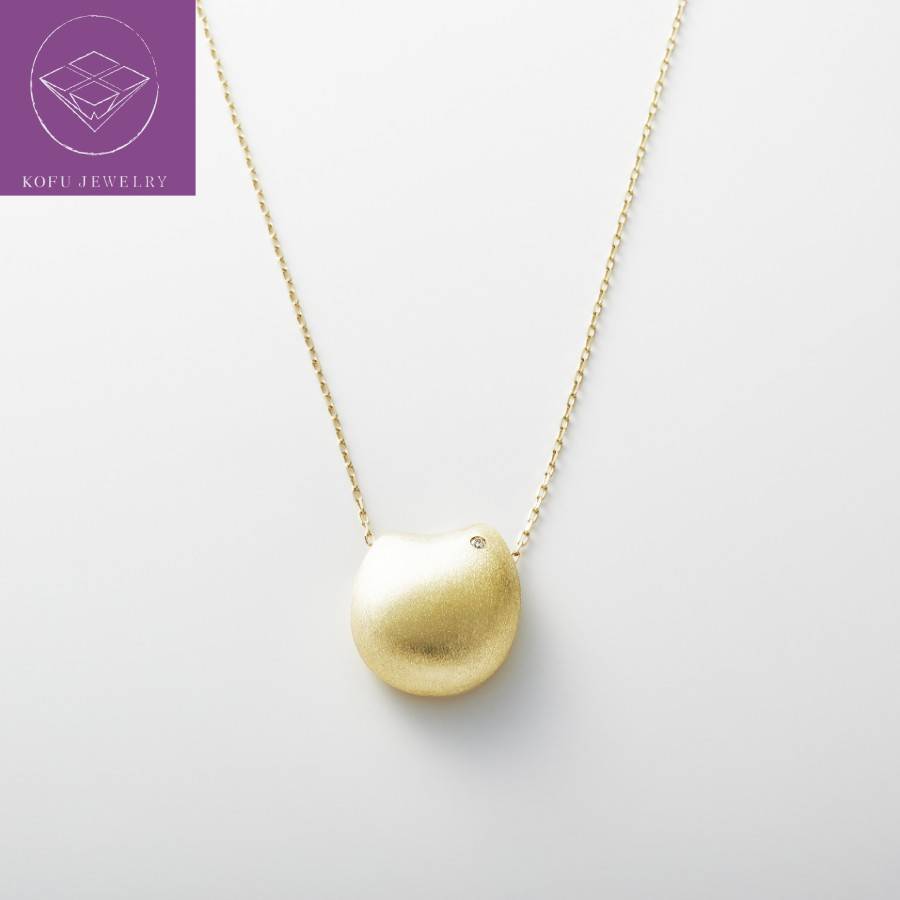 ＜nokim＞K14ダイヤモンド ネックレスmaromi　diamond pendant necklace KNP-9YG