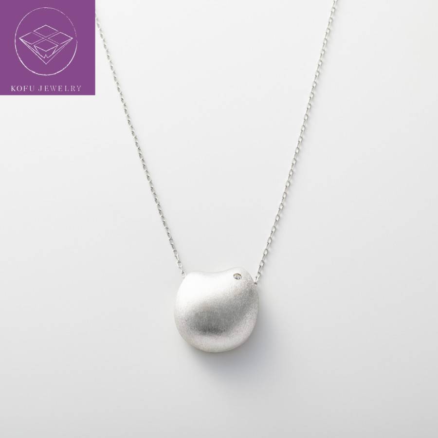 ＜nokim＞K14WGダイヤモンド ネックレスmaromi　diamond pendant necklace KNP-9WG