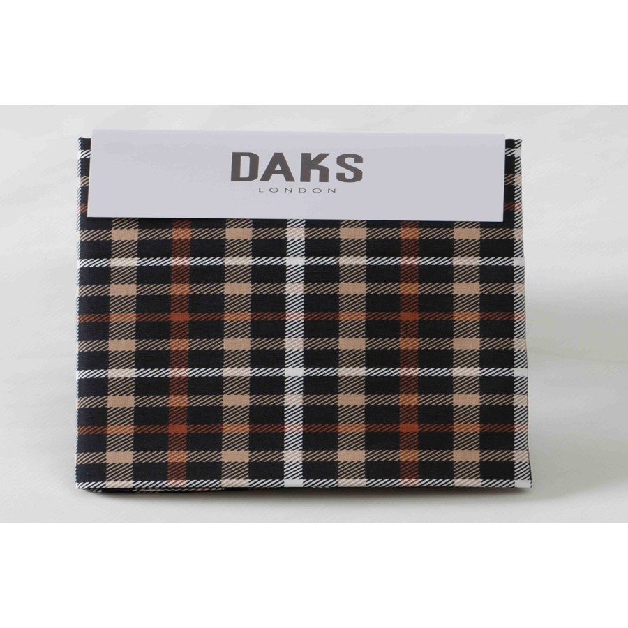 ＜DAKS/ダックス＞ピローケース　ブラック(ハウスチェック)　43×63cm