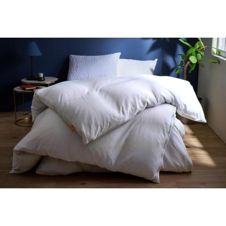 ＜ディーブレス＞とろける羽毛ふとんPREMIUM2【クィーン】掛けふとん　専用カバー付き/ホワイト