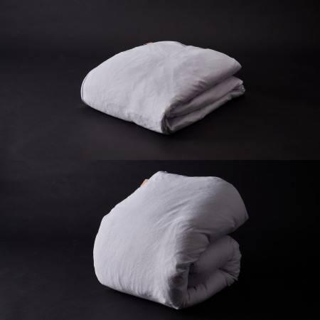 ＜ディーブレス＞とろける羽毛ふとんPREMIUM2【キング】合掛けふとん・【キング】肌掛けふとん　専用カバー付きセット/ラベンダー