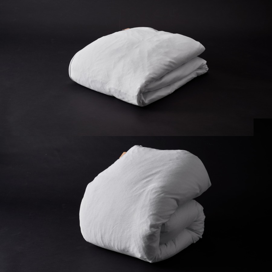 ＜ディーブレス＞とろける羽毛ふとんamuse2【ダブル】合掛けふとん・【ダブル】肌掛けふとん　専用カバー付きセット/ホワイト