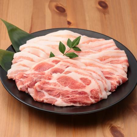 ＜南アルプス放牧豚＞鍋用うす切り肉セット(ロース肉、肩ロース肉、バラ肉各250g）
