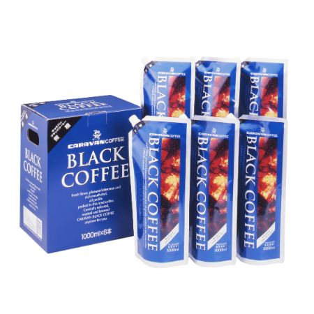 ＜キャラバンコーヒー＞南アルプスの天然水使用　ブラックコーヒー無糖　1000ml×6本