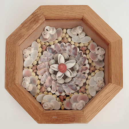 貝がらアート セーラーズバレンタイン「手作りキット」約15cm オリジナル八角形木製フレーム