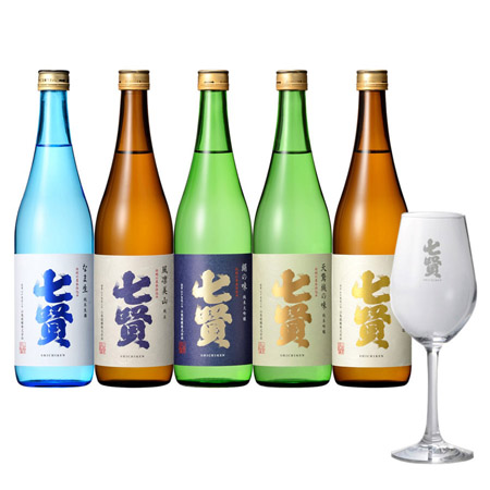 七賢 日本酒 飲み比べ720ml×5本セット＋吟醸グラス