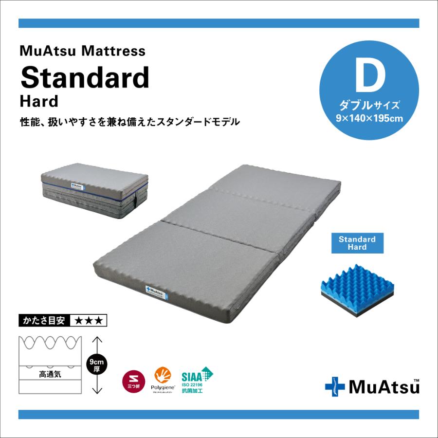 ＜昭和西川＞ムアツマットレスStandard ハード　ダブル9ｘ140ｘ195cm
