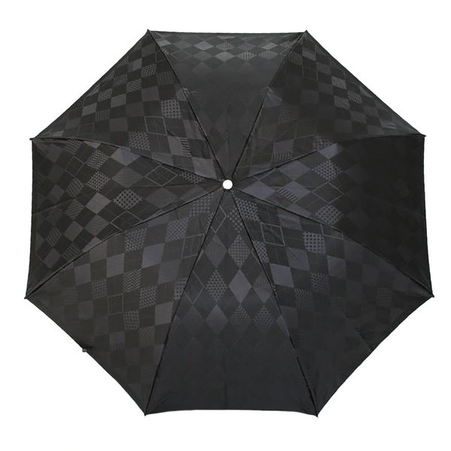 紳士晴雨兼用折たたみ傘　monotone　アーガイル