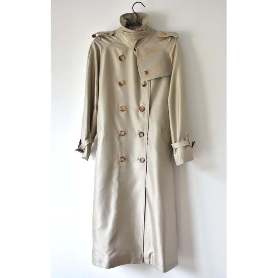 ＜muto×印伝の山本＞2つの伝統から生まれたtrench coat「I’」＊シルク100％×甲州印伝/グレー