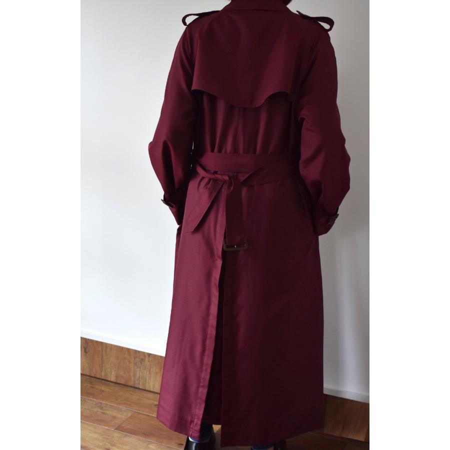 ＜muto×印伝の山本＞2つの伝統から生まれたtrench coat「I’」＊シルク100％×甲州印伝/ボルドー