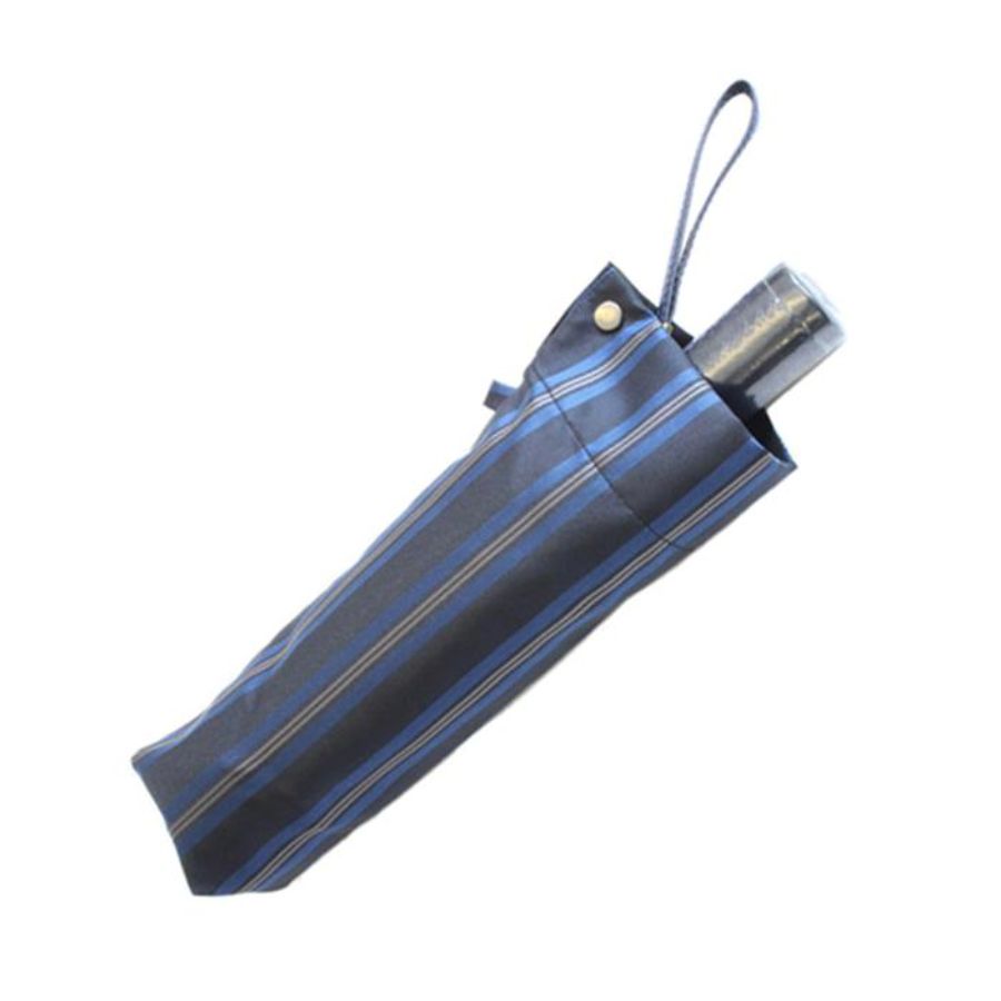 <槙田商店>【紳士折りたたみ傘】Tie Stripe×Plain ブルー1本