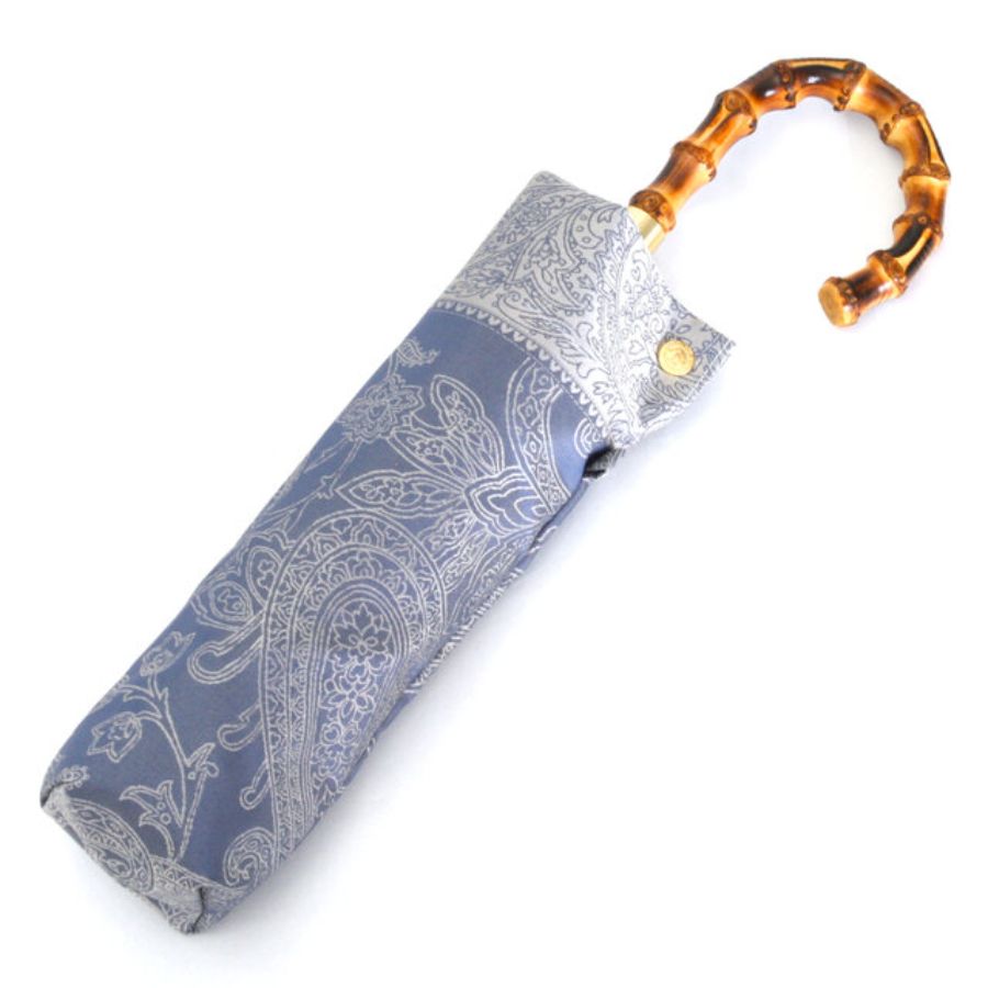 ＜槙田商店＞【晴雨兼用】折りたたみ傘 kirie ペイズリー：ミステリアスブルー1本