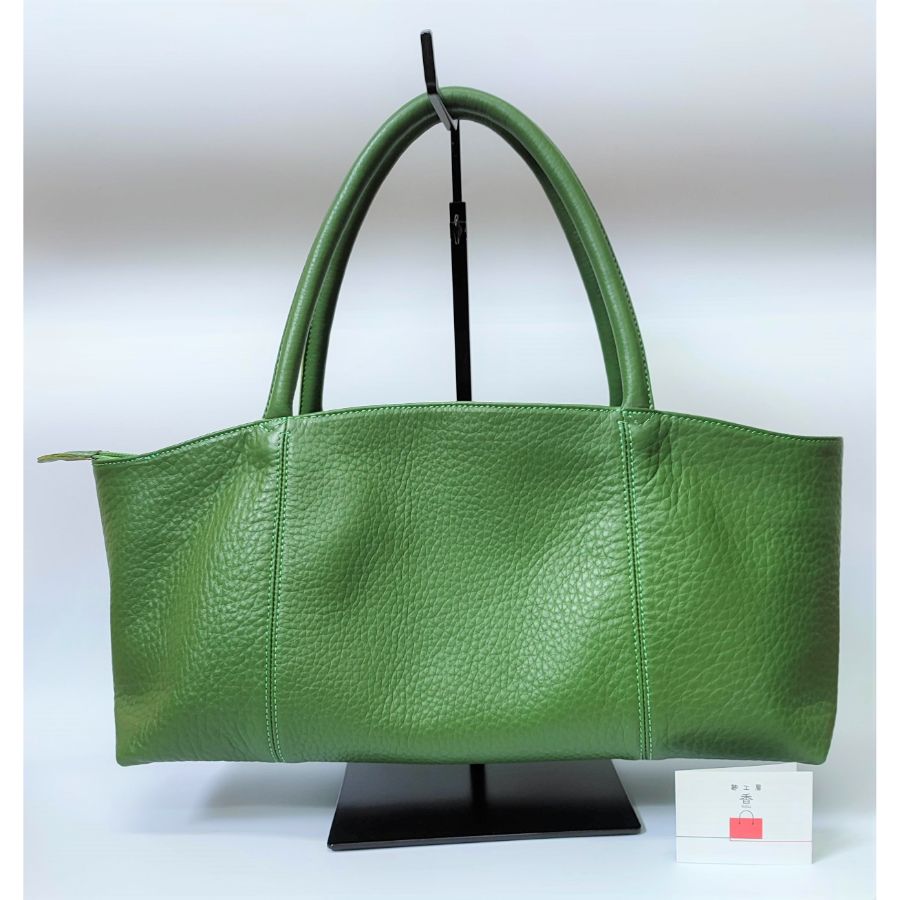 <鞄工房 香>横長トートバック(グリーン)