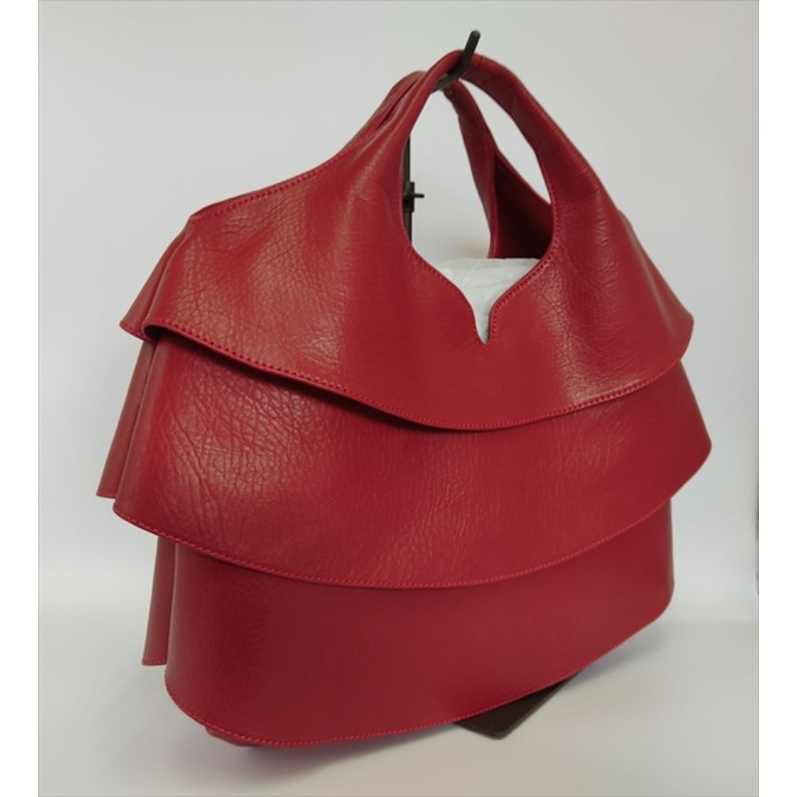 ＜鞄工房　香＞フリルバック　赤