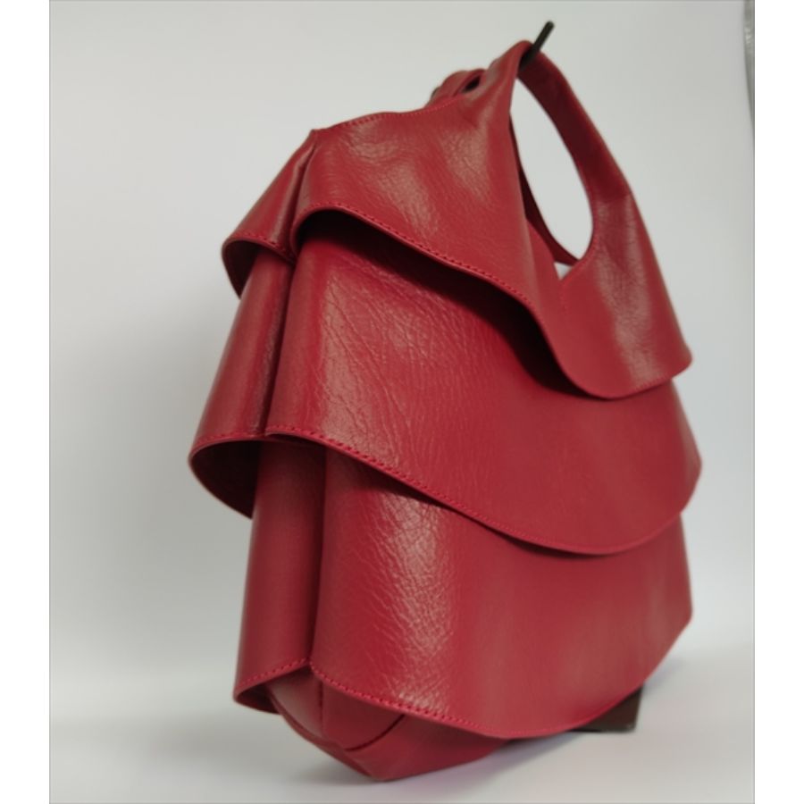 ＜鞄工房　香＞フリルバック　赤