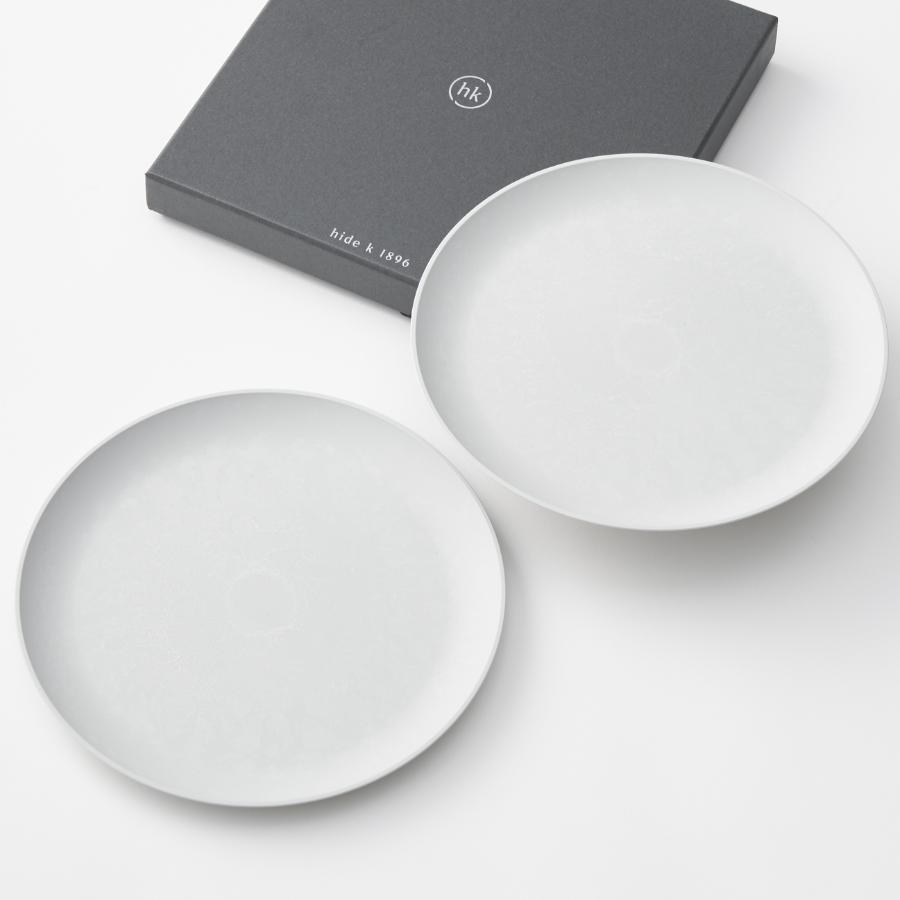 <hide k 1896>ROUND PLATE 21cmペアセット (中皿2枚セット)建築家 隈 研吾デザインモデル