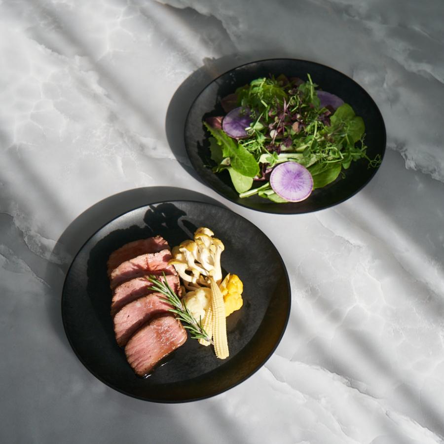 <hide k 1896>ROUND PLATE 21cmペアセット (中皿2枚セット)建築家 隈 研吾デザインモデル