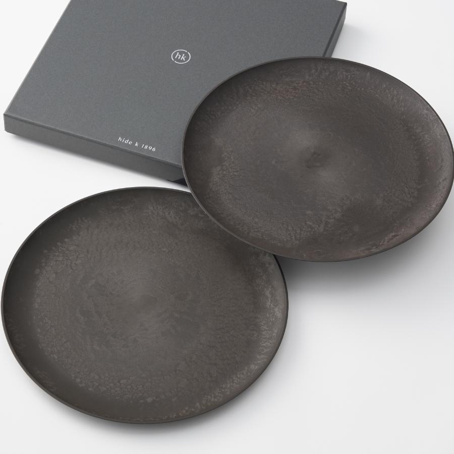 <hide k 1896>ROUND PLATE 27cm ペアセット (大皿2枚セット) 建築家 隈 研吾デザインモデル